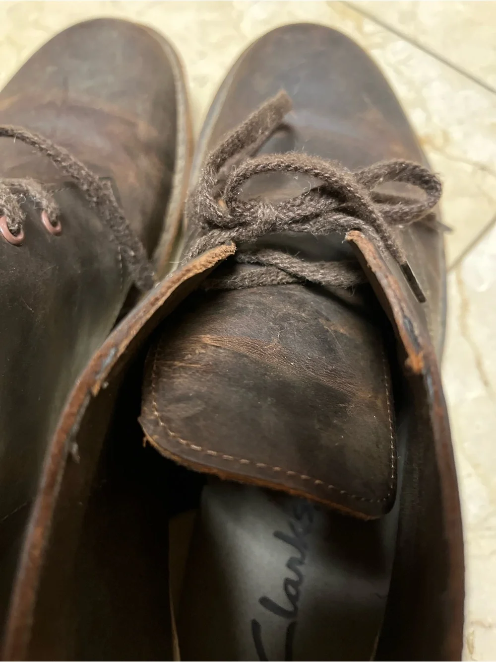 Clarks Bushacre 2 Chukka Boots in beeswax/dark brown leather sz 9